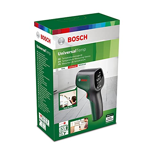 Bosch Home and Garden Termómetro infrarrojos, Rango de temperatura de -30 °C a +500 °C, 2 Pilas AA, en Caja