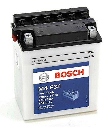 Bosch M4F34 Batería motocicleta 12N14-3A / YB14L-A2 - 12V Plomo 14A/h-140A