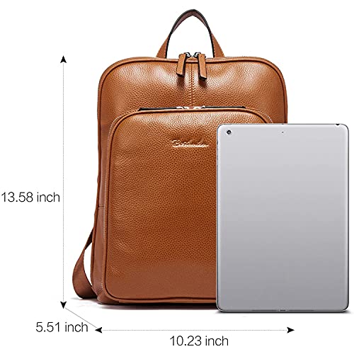 BOSTANTEN Mochila de Cuero Genuino para Mujeres Mochila de Mujer Casual de auténtica Piel Bolso Mochila Moda Mochila Escolares Backpack Marrón