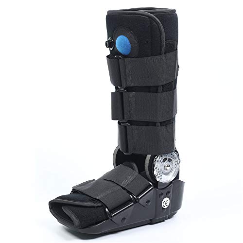 Bota de fractura de tobillo Soporte: bota de fractura de caminante de aire ultracorta, articulación del tobillo Esguince Soporte fijo-black-L