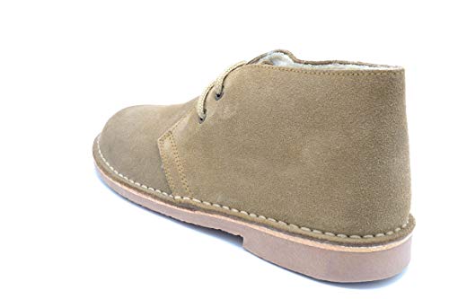 Bota Pisamierdas Unisex Piel Serraje con Borreguillo, Color Arena (36)
