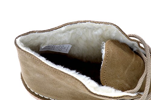 Bota Pisamierdas Unisex Piel Serraje con Borreguillo, Color Arena (36)