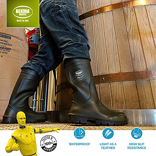 Botas de Seguridad para Hombres sin Puntera de Acero para la Agricultura, Ligeras, de Gran Comodidad, Suela Antideslizante, Resistentes al los Productos de Limpieza, Verde, EU 42