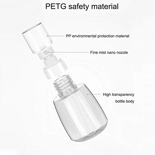 Botella pulverizadora portátil Recargable de 30 ml con pulverizador de Niebla Fina, dispensadores de líquidos, vacíos de plástico Transparente, para Viajes, pequeño Recipiente atomizador de Viaje