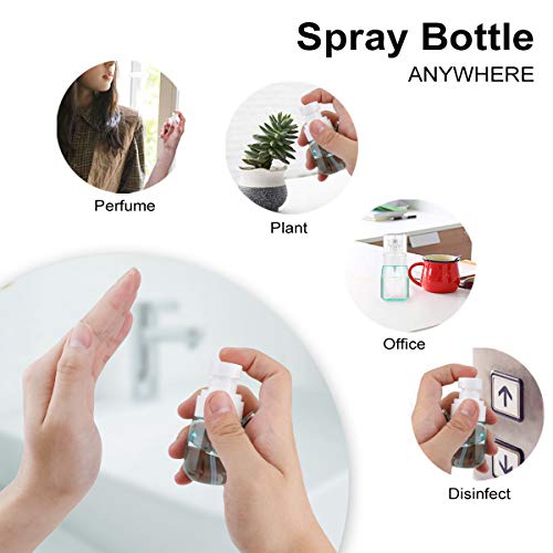 Botella pulverizadora portátil Recargable de 30 ml con pulverizador de Niebla Fina, dispensadores de líquidos, vacíos de plástico Transparente, para Viajes, pequeño Recipiente atomizador de Viaje