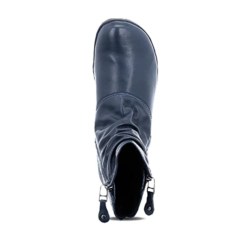Botines De Cuero Josef Seibel Naly 24 Womens Acanaladas 38 EU Ocean