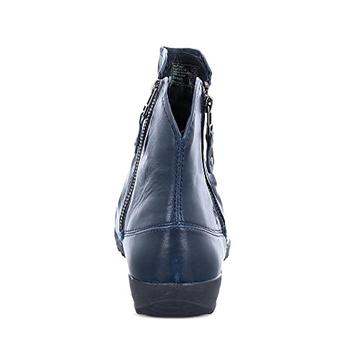 Botines De Cuero Josef Seibel Naly 24 Womens Acanaladas 38 EU Ocean
