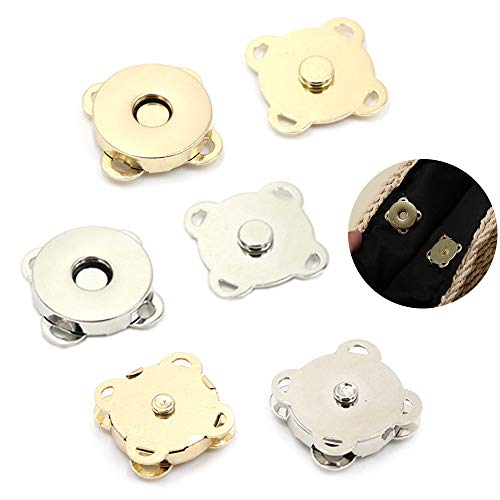 Botones De Presión Magnéticos Botón Magnético De Bricolaje Cierre De Botón Magnético Cierre De Broches De Bolsa De Metal Botón De Imán De Costura Para Bolsos,Costura,Manualidades,Bolsos,Ropa,20 Juegos