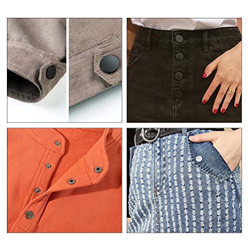 Botones Presion Metalicos 120Set Corchetes Presion Metal Artesanía + 6PCS Herraminetas, Remaches para Cuero, Botones Automáticos, Botones Metálicos Presión 10MM/12,5MM para YANSHON Ropa, Jeans, Bolsos