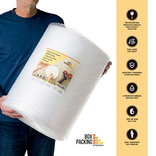 BOXPACKING | Rollo de Plástico de Burbujas | 50 cm ancho x 50 m largo | Papel Burbuja para Embalaje y Mudanza