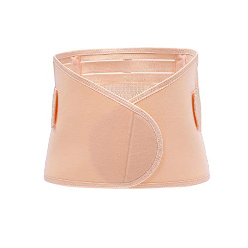 BOZEVON Faja Postparto Reductora - Transpirable Elástico Recuperación Post-Parto Vientre/Cintura/Soporte Pélvico Cinturón Faja para la Mujer y Maternidad, Beige-2/L