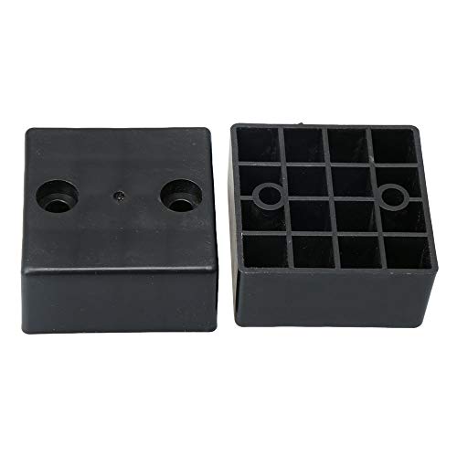 BQLZR Piernas de plástico negro para muebles de mesa, sofá, gabinete, pies, 5 cm de largo, 5 cm de ancho, 2,5 cm de alto, 4 unidades