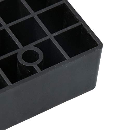 BQLZR Piernas de plástico negro para muebles de mesa, sofá, gabinete, pies, 5 cm de largo, 5 cm de ancho, 2,5 cm de alto, 4 unidades