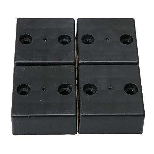 BQLZR Piernas de plástico negro para muebles de mesa, sofá, gabinete, pies, 5 cm de largo, 5 cm de ancho, 2,5 cm de alto, 4 unidades