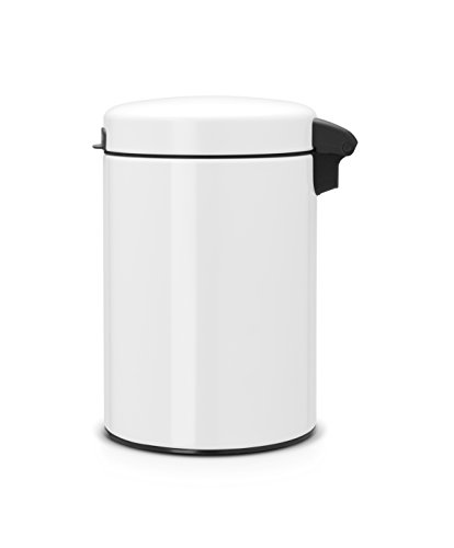 Brabantia NewIcon Cubo de Basura Mural para baño, Acero Inoxidable, Blanco, 3 litros