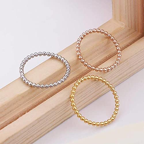 Bract Anillo de acero inoxidable para mujer, flexible, elástico, de oro auténtico, plateado, oro rosado, joya para mujeres y niñas, Metal no noble.,