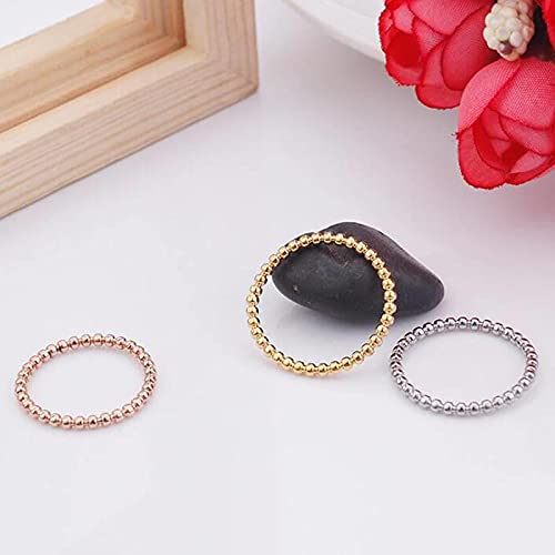 Bract Anillo de acero inoxidable para mujer, flexible, elástico, de oro auténtico, plateado, oro rosado, joya para mujeres y niñas, Metal no noble.,