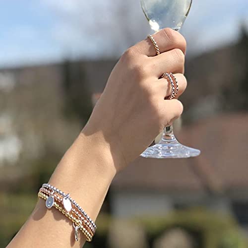 Bract Anillo de acero inoxidable para mujer, flexible, elástico, de oro auténtico, plateado, oro rosado, joya para mujeres y niñas, Metal no noble.,