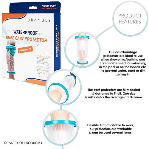 Bramble Protector de Escayola Impermeable, Protección de Yeso (Rodilla) - Silicona Resistente, Flexible & Cómodo | Ideal para Baño o Ducha