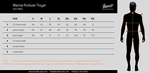 Brandit Jersey Marinero Troyer Suéter, Navy, XL para Hombre