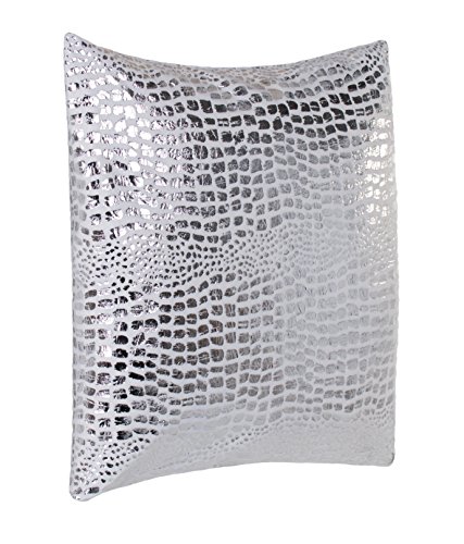 Brandsseller - Moderno cojín Decorativo de Microfibra con diseño de Escamas Varios diseños Microfibra Blanco y Plateado 40x40 cm (Funda de Almohada)