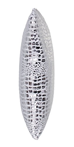 Brandsseller - Moderno cojín Decorativo de Microfibra con diseño de Escamas Varios diseños Microfibra Blanco y Plateado 40x40 cm (Funda de Almohada)