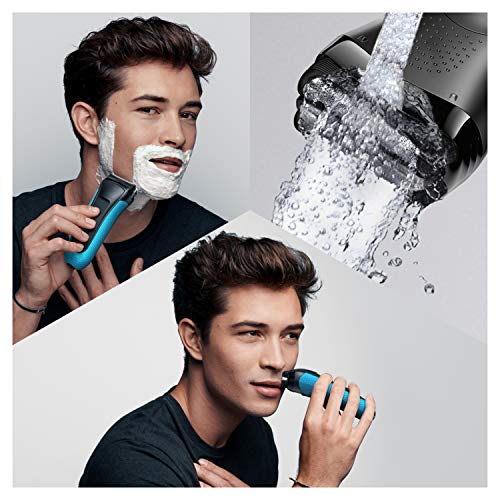 Braun Series 3 Afeitadora Eléctrica Hombre ProSkin, Máquina de Afeitar Barba para Uso en Seco y en Mojado, Inalámbrica, Recargable, 3010 S, Azul/Negro