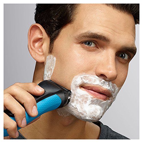 Braun Series 3 Afeitadora Eléctrica Hombre ProSkin, Máquina de Afeitar Barba para Uso en Seco y en Mojado, Inalámbrica, Recargable, 3010 S, Azul/Negro