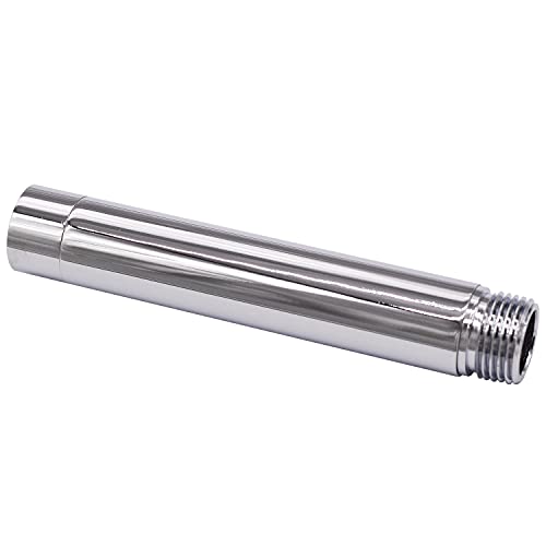 Brazo de extensión para cabezal de ducha, 10 cm extensor de brazo de ducha de acero inoxidable universal para cabezal de ducha de lluvia, brazo de extensión de ducha duradero cromado tubo redondo