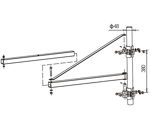 Brazo giratorio para cabrestantes de cable con 300 kg Capacidad de carga | brazo de la grúa soporte del brazo de carga para la polea