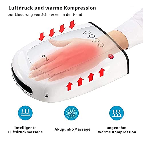 Breo Masajeador de Mano con Función de Calor, Masajeador Eléctrico de Mano, Alivio del Dolor Rigidez Entumecimiento de Manos y Dedos Fríos en Casa o en la Oficina - iPalm520E