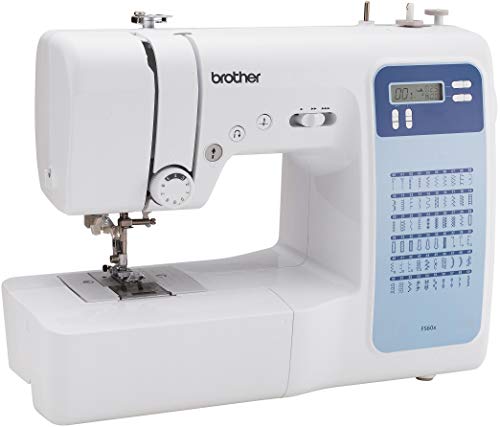 Brother FS60x - Máquina de coser electrónica con 60 puntos (utilitarios, elásticos, decorativos), costura automática, pantalla multifunción.