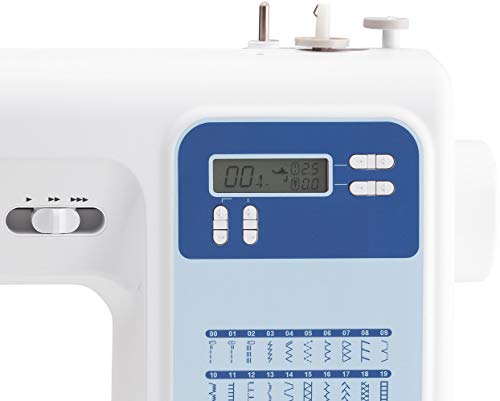 Brother FS60x - Máquina de coser electrónica con 60 puntos (utilitarios, elásticos, decorativos), costura automática, pantalla multifunción.