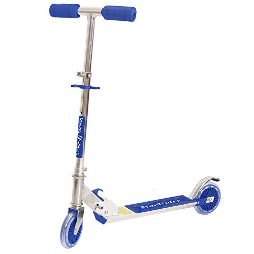 Brubaker enfants Scooter en aluminium Roller Big Wheel 125 mm Bleu métallisé