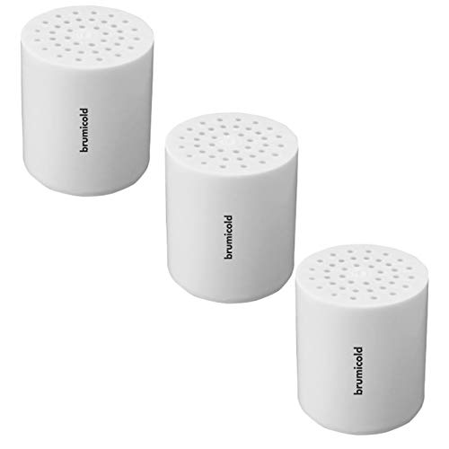 BRUMICOLD SPAIN PACK AHORRO 3 FILTRO DUCHA RECAMBIO cartucho 15 Etapas, compatible con los filtros de 6,8,10,12 Etapas vitamina C, ideal para piles atópicas, reduce incrustaciones