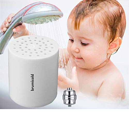 BRUMICOLD SPAIN PACK AHORRO 3 FILTRO DUCHA RECAMBIO cartucho 15 Etapas, compatible con los filtros de 6,8,10,12 Etapas vitamina C, ideal para piles atópicas, reduce incrustaciones
