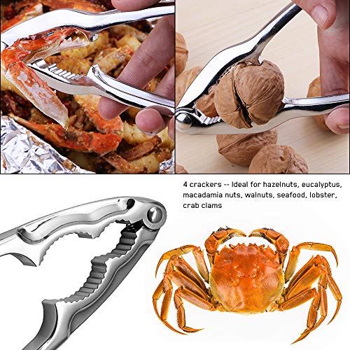 Brynnl Juego de 20 herramientas para mariscos, langosta, cangrejo, pinzas para langosta, que incluyen tijeras, pinzas para cangrejo, tenedores para pelar langosta, tenedores y martillo para 4 personas