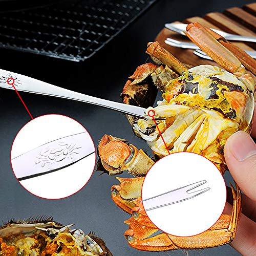 Brynnl Juego de 20 herramientas para mariscos, langosta, cangrejo, pinzas para langosta, que incluyen tijeras, pinzas para cangrejo, tenedores para pelar langosta, tenedores y martillo para 4 personas