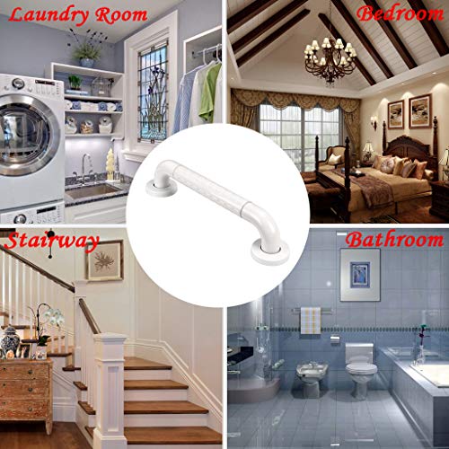 BTSKY Asa Antideslizante de Baño con Agarre Asidero de seguridad, Para Ancianos, Discapacitados, Niños y Uso Diario, Ayuda a Seguridad Ducha, Mango de Toalla, Color Blanco (16 pulgadas/40 cm)
