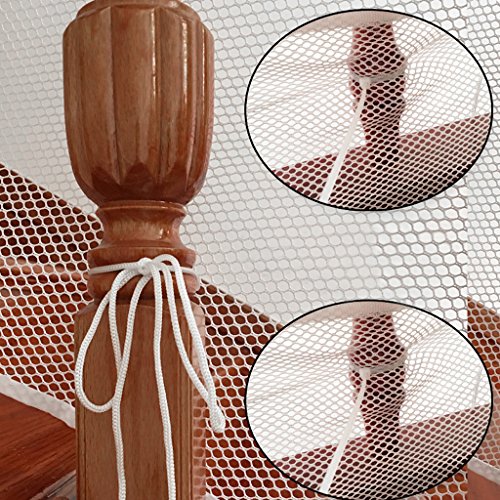 BTSKY Red de Seguridad Malla de Seguiridad Blanca para Protección a Niños y Bebés, para Fijar en las Barandillas de Escaleras y Balcones, Impermeable, Duradera Tamaño:300 x 77cm