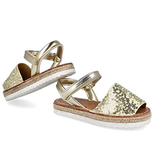 Bubble Kids A3360 Sandalias Menorquinas Mujer - Sintético para: NIÑA Color: Oro Talla: 28