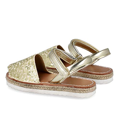 Bubble Kids A3360 Sandalias Menorquinas Mujer - Sintético para: NIÑA Color: Oro Talla: 28