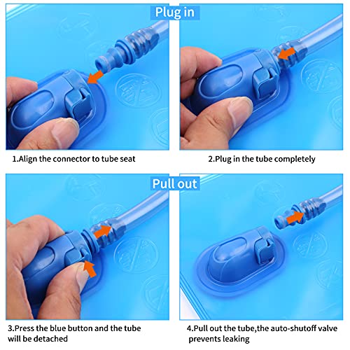 Bubuxy Vejiga de hidratación, 2 litros actualizada a prueba de fugas, depósito de agua para exteriores, senderismo, camping, correr, ciclismo