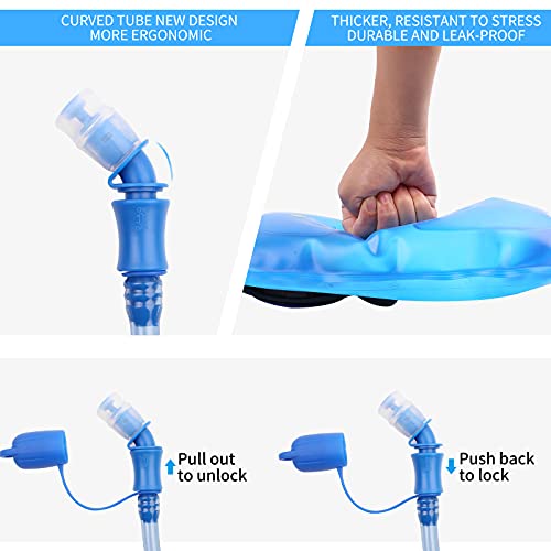 Bubuxy Vejiga de hidratación, 2 litros actualizada a prueba de fugas, depósito de agua para exteriores, senderismo, camping, correr, ciclismo