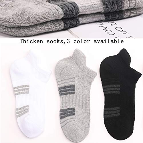 BUDERMMY Calcetines Tobilleros Hombres, 6 Pares Calcetines Deporte Hombre, Algodon Cortos Invisibles Calcetines Mujer antideslizantes acolchados Calcetines Hombres (Blanco + gris + negro, 39-42)