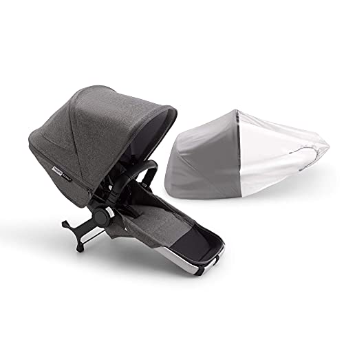 Bugaboo Donkey 3 Twin set de extensión a gemelar completo con capota y tejidos gris mélange y chasis aluminio - Te permite convertir tu Bugaboo Donkey 3 Mono en un carrito gemelar lado a lado