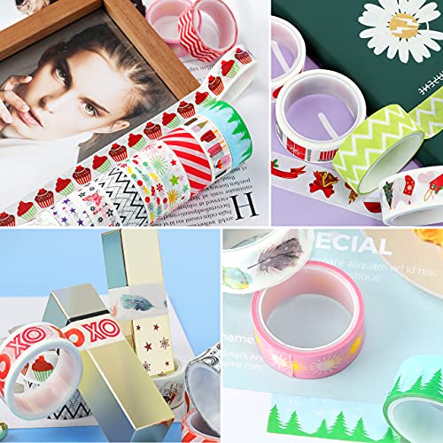 Buluri 50 Rollos de Cinta Adhesiava Washi Cinta Adhesiva Decorativa para Scrapbooking DIY Manualidades