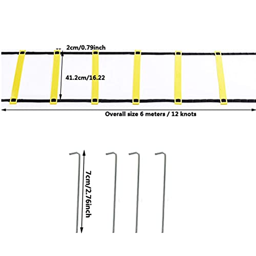 BUYGOO Escalera de Velocidad Escalera de Agilidad 6m para Fútbol Baloncesto Tenis Fitness Entrenamiento