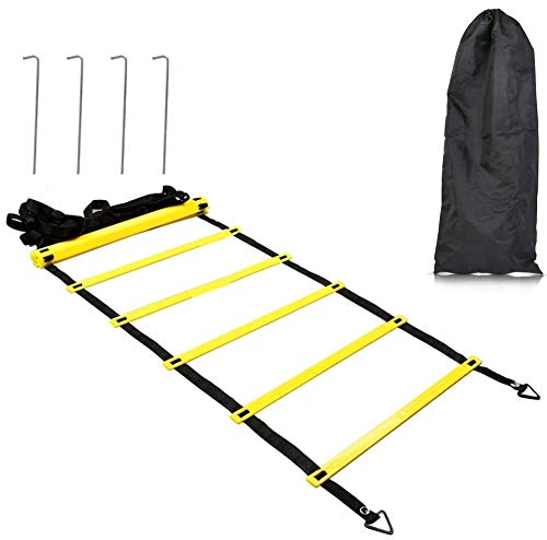BUYGOO Escalera de Velocidad Escalera de Agilidad 6m para Fútbol Baloncesto Tenis Fitness Entrenamiento