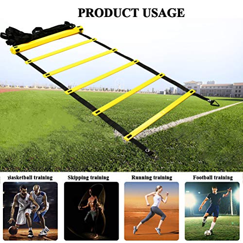 BUYGOO Escalera de Velocidad Escalera de Agilidad 6m para Fútbol Baloncesto Tenis Fitness Entrenamiento